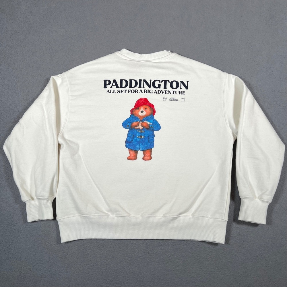 Zara Paddington Bear‎ Sweatshirt Kids 9-10 White All Set For A Big Adventure Top